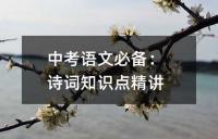 中考语文必备：诗词知识点精讲